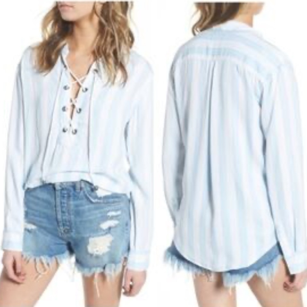 Rails Uli lace up tencel blouse